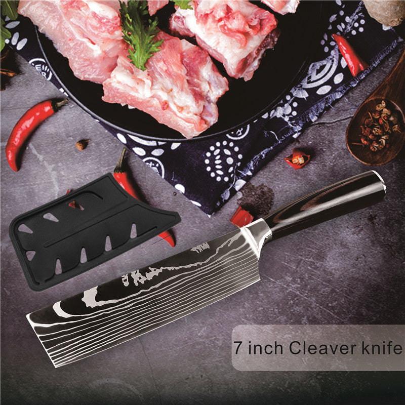 Kitchen knives open stock sale, sharp 7cr17 stainless with Pakkawood brownish handles
