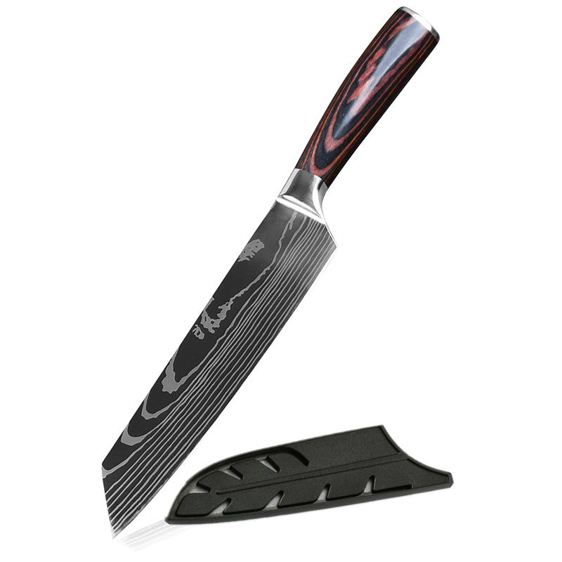 Kitchen knives open stock sale, sharp 7cr17 stainless with Pakkawood brownish handles
