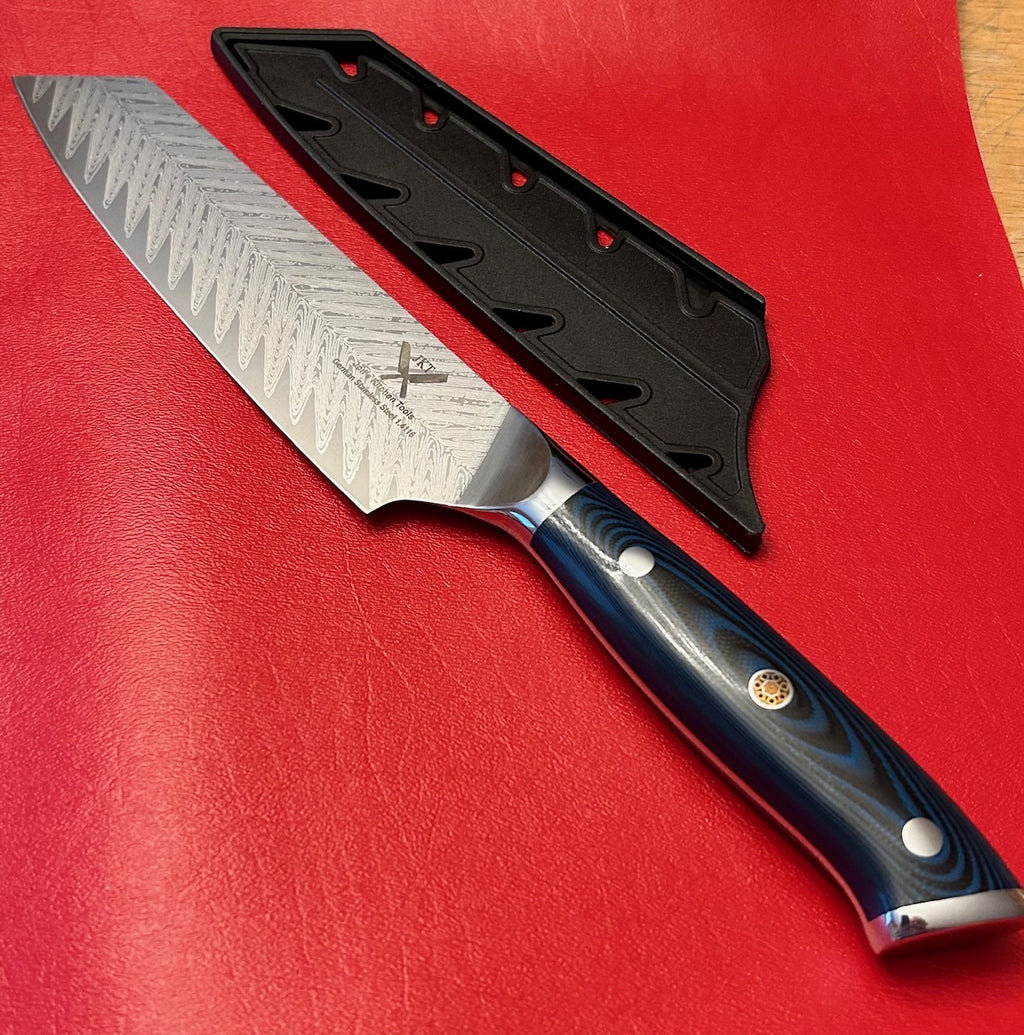 Kiritsuke Chef's Knife – 7.25" in 1.4116 German steel with Blue G10 handle