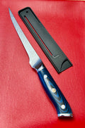 Filet carving knife  in 1.4116 German steel with Blue G10 handle