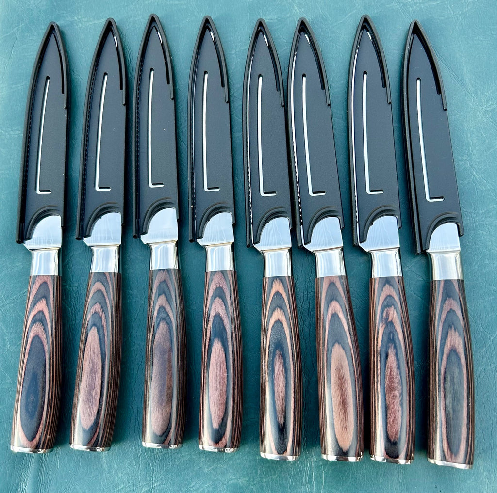 7Cr17 Stainless Pakkawood Steak Knives – 4 or 8 Pc Set