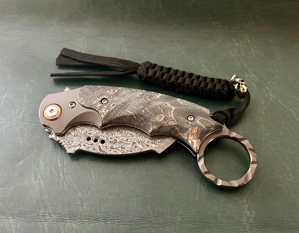Damascus karambit  folding pocket blade