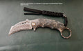 Damascus karambit  folding pocket blade