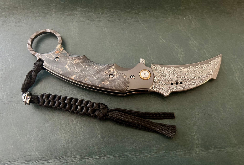 Damascus karambit  folding pocket blade