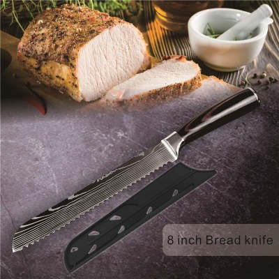 Kitchen knives open stock sale, sharp 7cr17 stainless with Pakkawood brownish handles