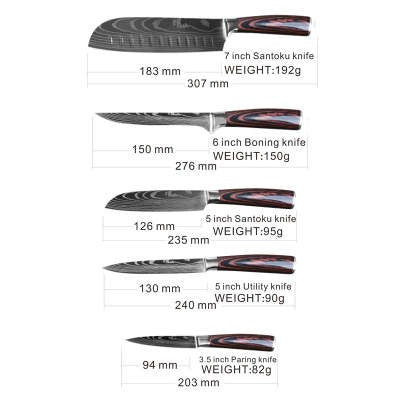 Kitchen knives open stock sale, sharp 7cr17 stainless with Pakkawood brownish handles