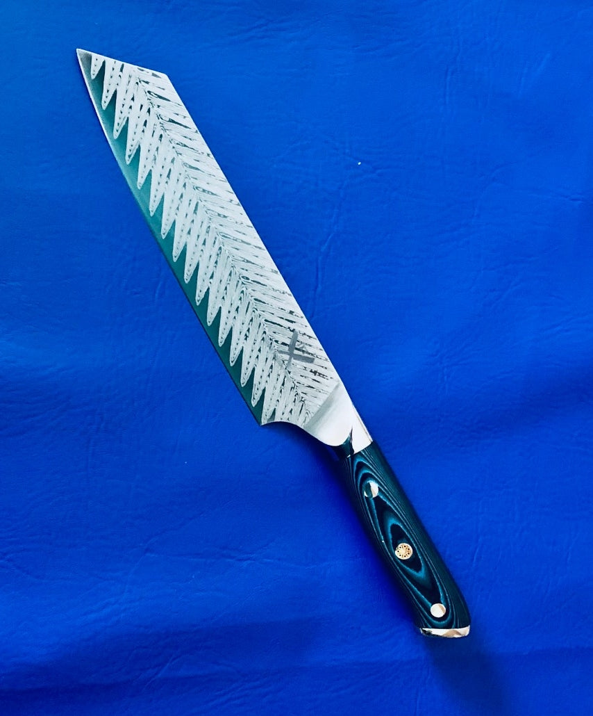 Kiritsuke Chef's Knife – 7.25" in 1.4116 German steel with Blue G10 handle
